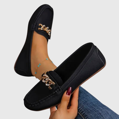 Gisela | Klassiske loafers med guldkæde