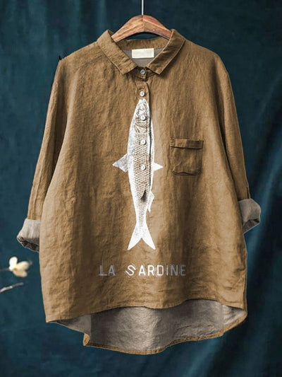 Lily | Sardine Grafik Skjorte