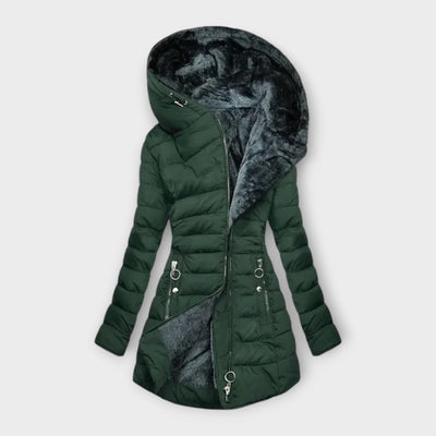 Deborah | Asymmetrisk Hætte Puffer Frakke