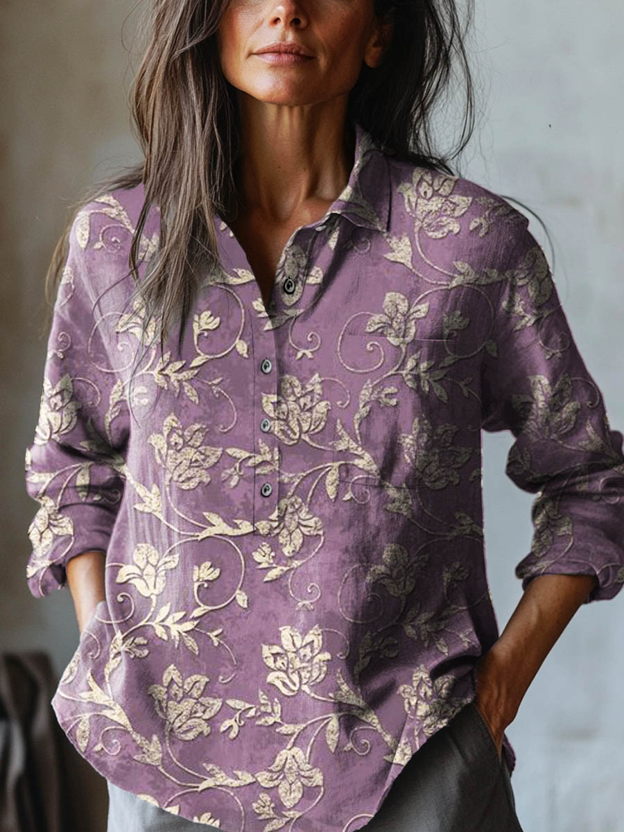 Irise | Blomsterbroderet Linned Skjorte