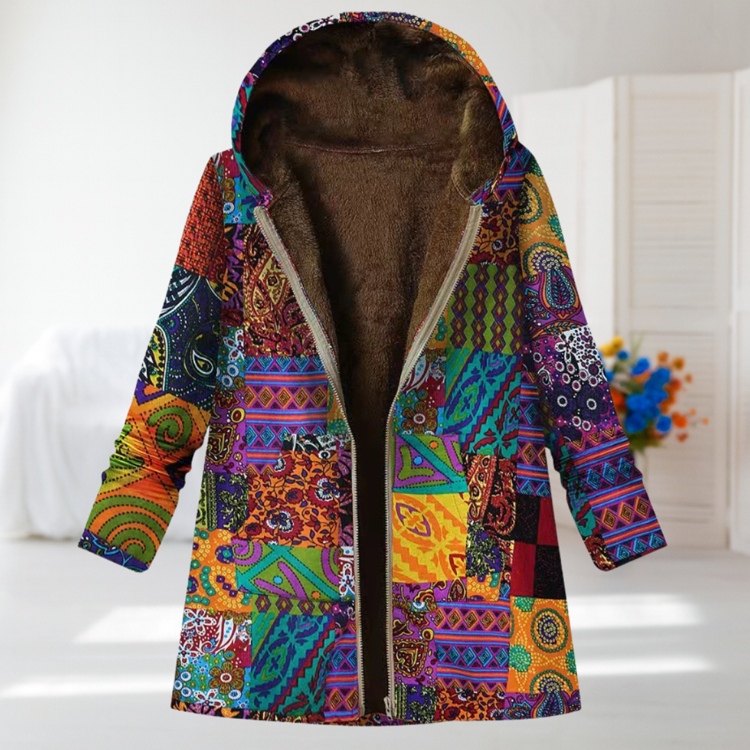 Harriet  | Farverig patchwork frakke