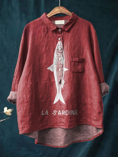 Lily | Sardine Grafik Skjorte