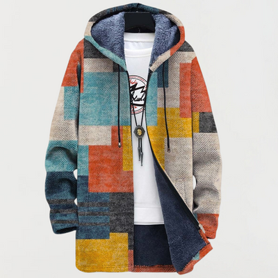 Jonas | Moderne patchwork jakke med hætte