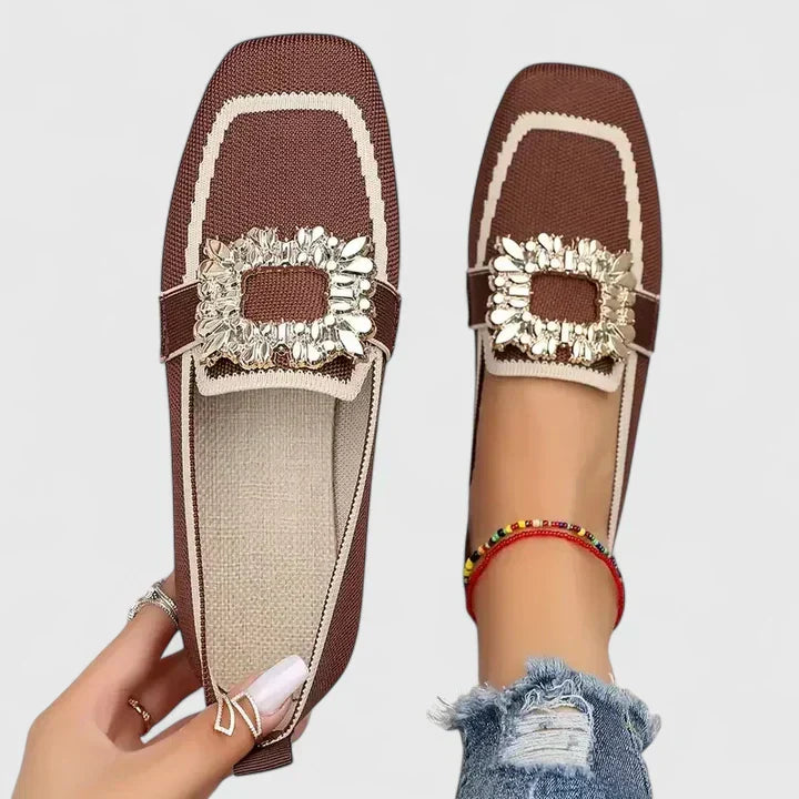 Carina | Loafers med glitrende spænde