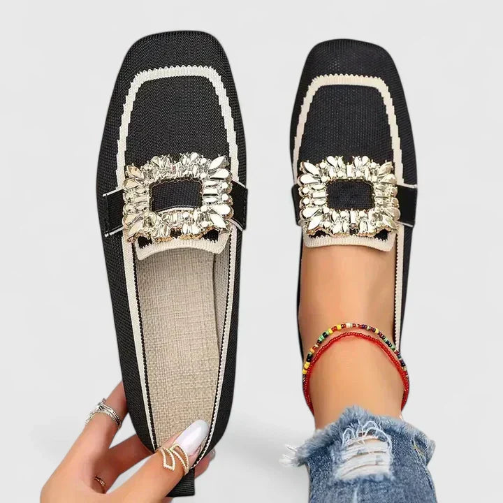 Carina | Loafers med glitrende spænde