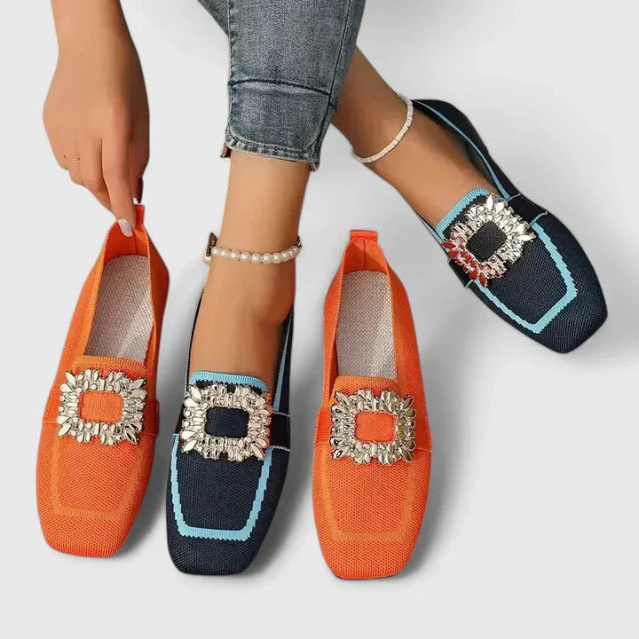 Carina | Loafers med glitrende spænde