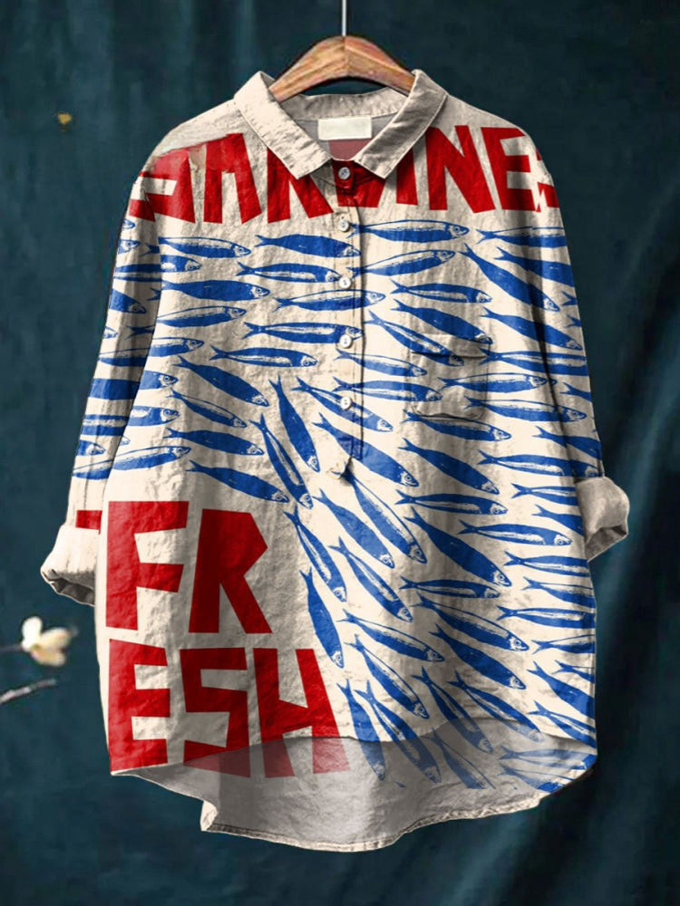 Ocean | Frisk Sardiner Print Skjorte