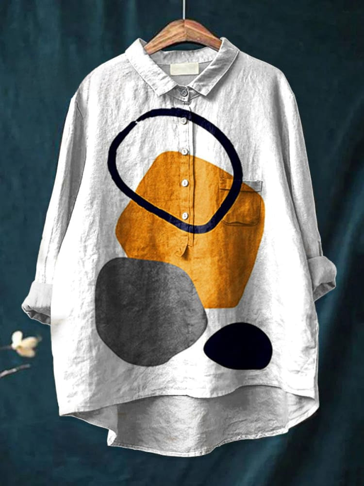 Sienna | Geometrisk Abstrakt Print Skjorte