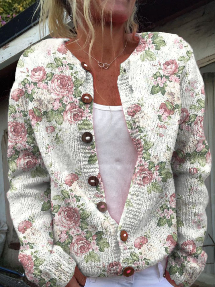 Amelia | Blomsteragtig Serenity Quiltet Cardigan