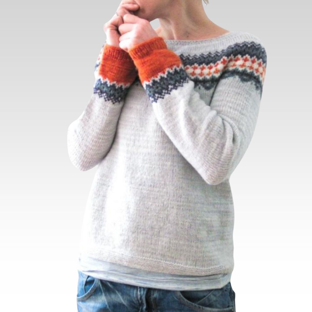 Charlotte | Nordisk sweater med mønsterdetaljer