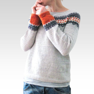 Charlotte | Nordisk sweater med mønsterdetaljer
