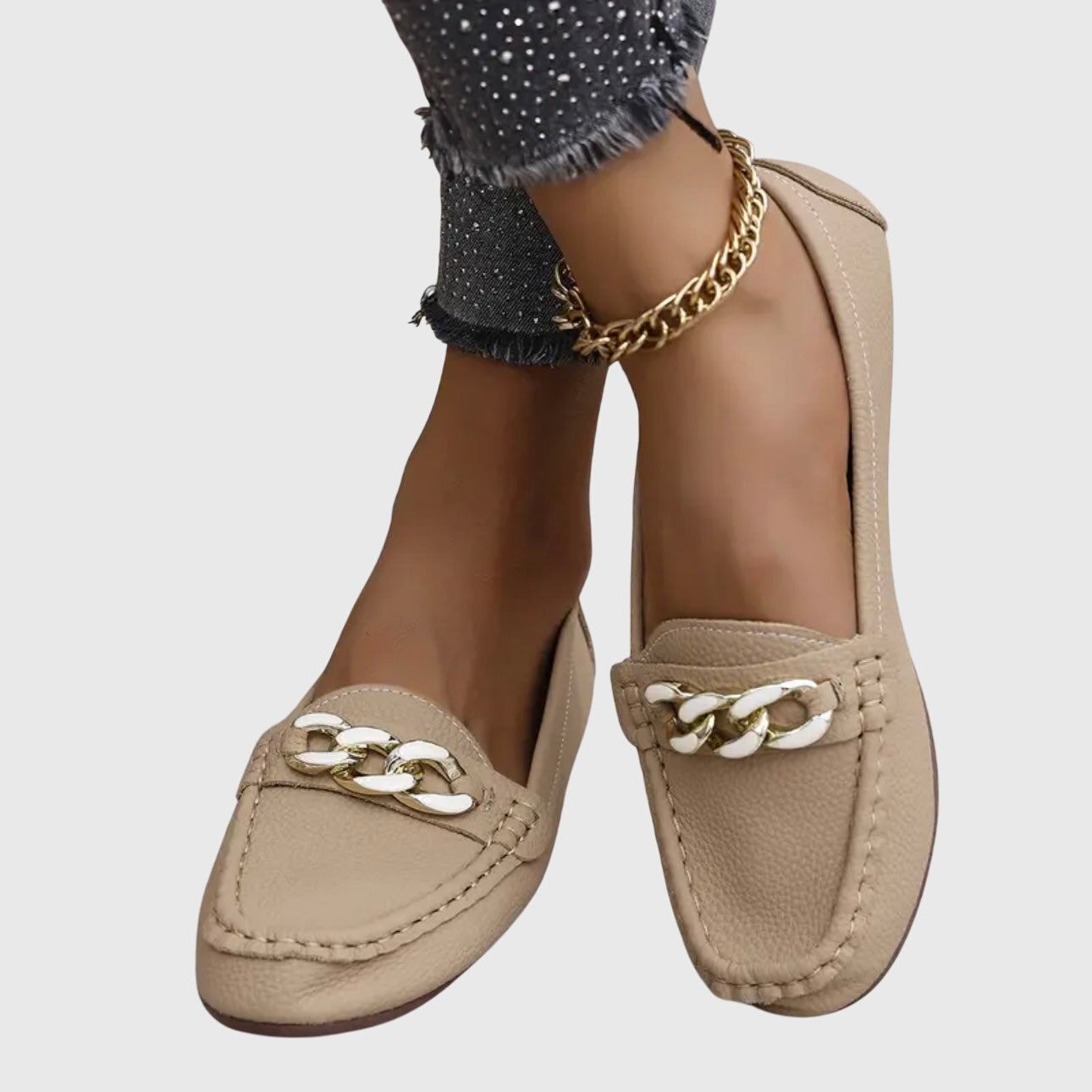 Gisela | Klassiske loafers med guldkæde