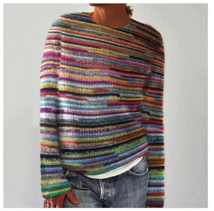 Annelise | Farverig stribet sweater
