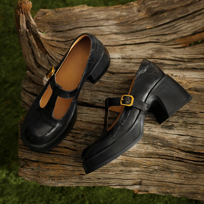 Sanne | Platform Mary Jane sko