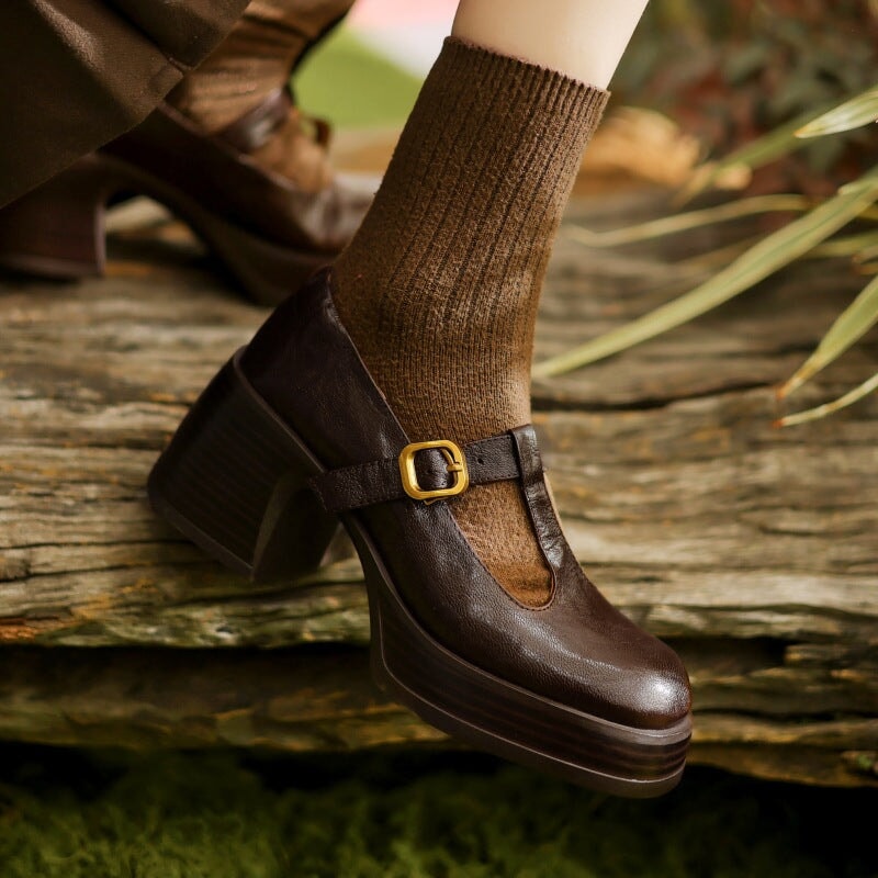 Sanne | Platform Mary Jane sko